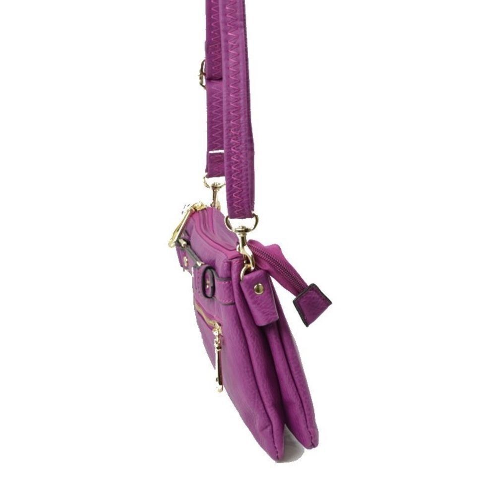 Small Buckle Front Crossbody Organizer Handbag - Picture 4 of 9